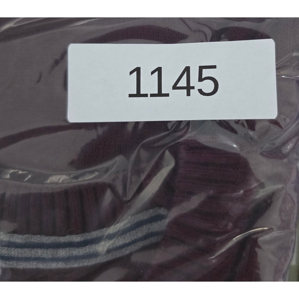 G.H. Bass & Co. Sweater Mens Medium Burgundy Crewneck Cotton Blend Faux Suede V - Picture 16 of 16